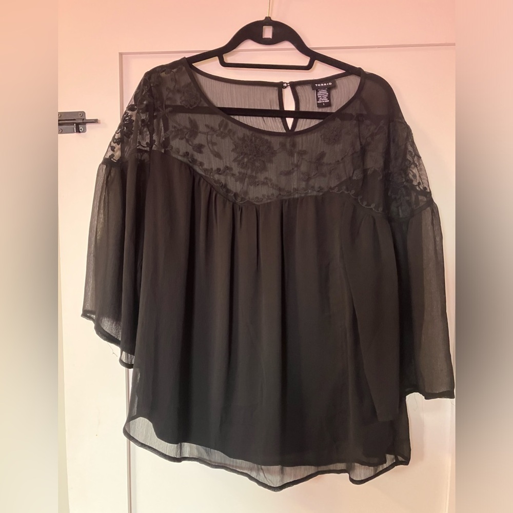 Torrid lacey black summer top
